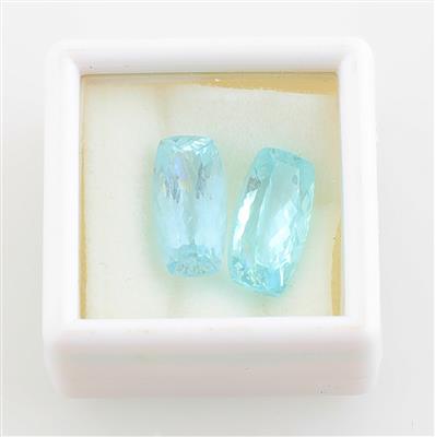 2 lose Aquamarine zus. 7,75 ct - Exquisite jewellery