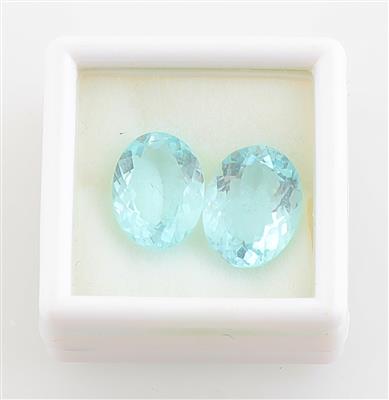 2 lose Aquamarine zus. 7 ct - Exklusive Farbsteine