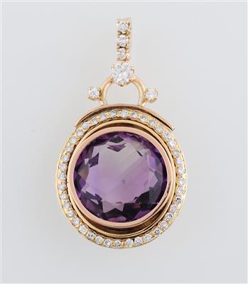 Brillant Amethyst Anhänger - Exklusive Farbsteine