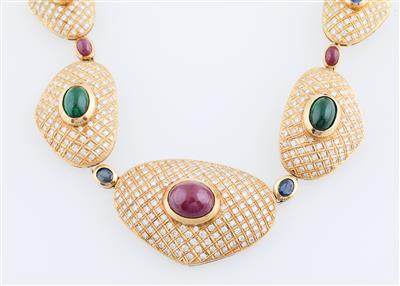 Brillant Farbstein Collier - Exquisite jewellery