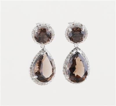Diamant Rauchquarz Ohrsteckgehänge - Exquisite jewellery