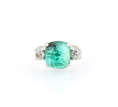 Diamant Smaragdring - Exklusive Farbsteine