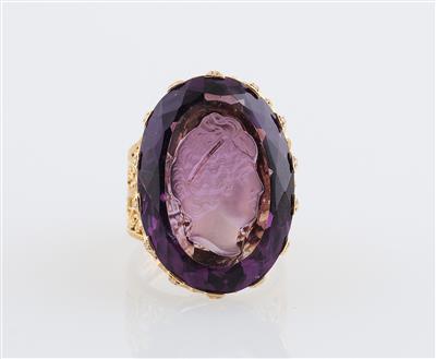 Ring mit Amethystcamee - Exkluzivní šperky