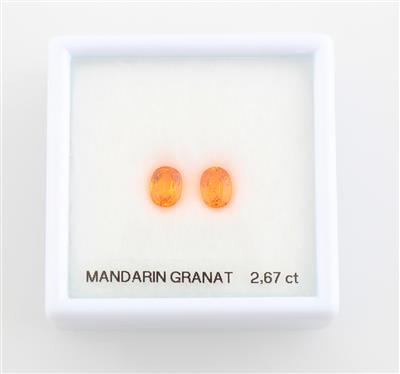 Zwei lose Mandarin Granate zus. 2,67 ct - Exquisite jewellery