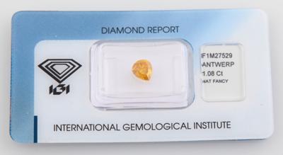 Loser Natural Fancy Intense Yellow Orange Diamant 1,08 ct - Diamonds Only