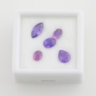 5 lose Saphire zus. 6,45 ct - Diamanti e pietre preziose esclusivi