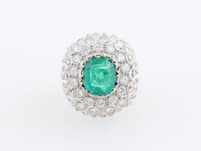 Brillant Smaragd Ring - Exklusive Farbsteine