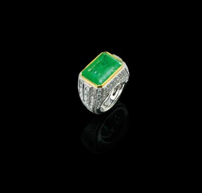 Smaragdring Fundorttypus Kolumbien ca. 16 ct - Diamanti e pietre preziose esclusivi