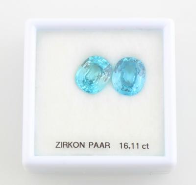 Zwei lose Zirkone 16,11 ct - Exklusive Farbsteine