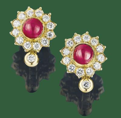Brillant Rubin Ohrclips - Exquisite jewellery