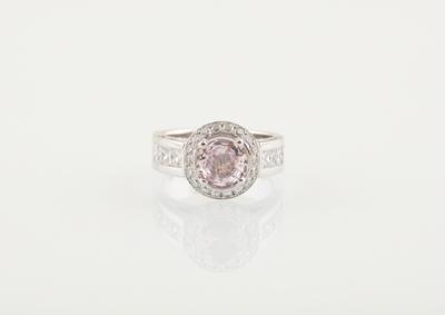 Diamantring mit unbehandeltem rosa Saphir ca. 2 ct - Exklusive Farbsteine