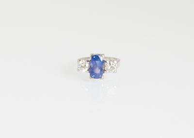 Diamantring mit unbehandeltem Saphir ca. 2,80 ct - Exquisite jewellery