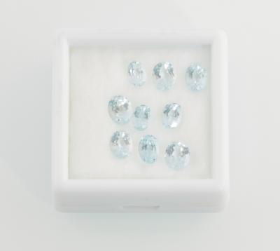 9 lose Aqumarine zus. 7,10 ct - Gioielli scelti