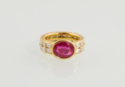 Diamantring mit Rubin ca. 2,20 ct - Exquisite jewellery
