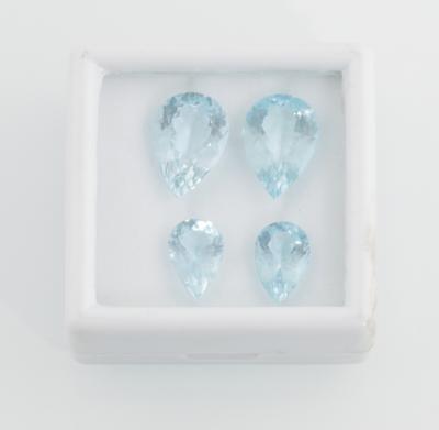 4 lose Aquamarine zus.14,90 ct - Exklusive Farbsteine