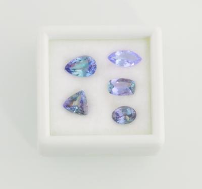 5 lose Tansanite zus. 8,75 ct - Exclusive Gemstones
