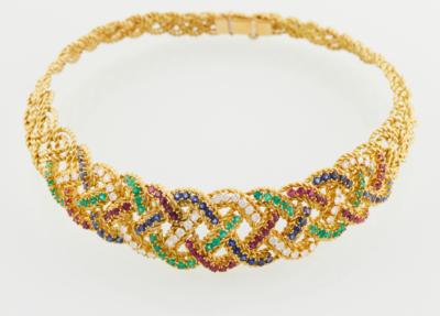 Brillant Rubin Saphir Smaragd Halsreif - Exkluzivní šperky