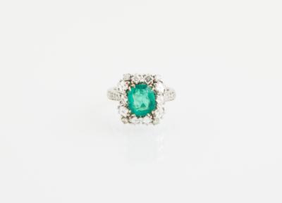 Diamant Smaragd Ring - Exklusive Farbsteine