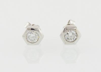 Brillantsolitär Ohrstecker zus. ca. 0,90 ct - Diamonds only