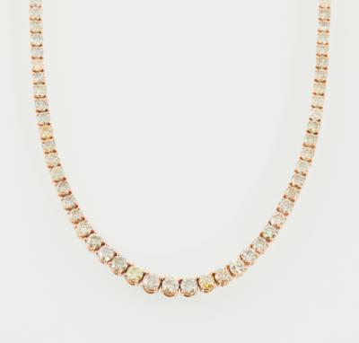 Collier mit tlw. behandelten Brillanten zus. ca. 17 ct - Diamonds only