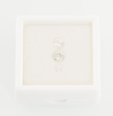 Drei lose Brillanten zus. ca. 1,23 ct - Diamonds only