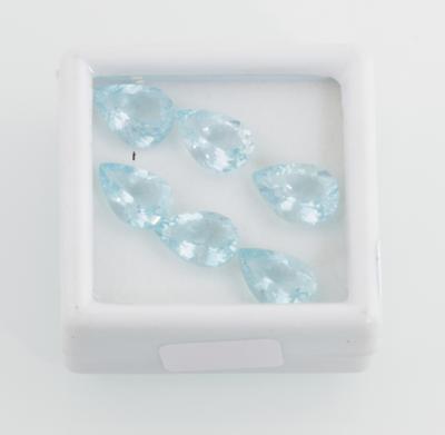 6 lose Aquamarine zus.16,05 ct - Exklusive Farbsteine