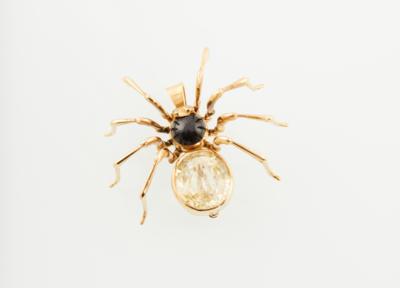 Anhänger Spinne mit gelbem unbehandelten Saphir ca.15 ct - Exklusive Farbsteine