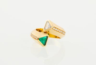 Diamant Smaragd Ring - Exclusive Gemstones