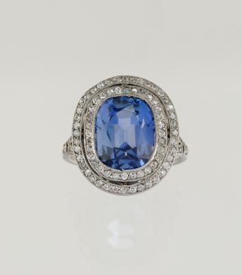 Diamantring mit unbehandeltem Saphir ca. 6,50 ct - Exclusive Gemstones