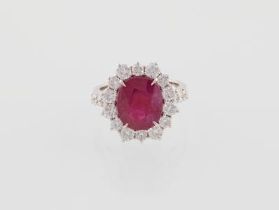 Brillantring mit unbehandeltem Rubin ca. 6,19 ct - Gioielli scelti