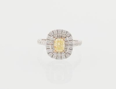 Natural Fancy Yellow Diamant Ring 1 ct - Diamonds only