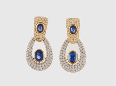 Brillant Saphir Ohrclips - Exquisite gemstones