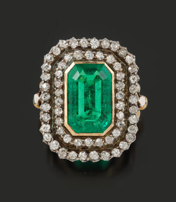 Diamant Smaragdring - Exquisite gemstones