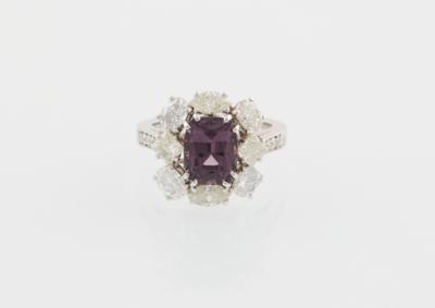 Diamantring mit unbehandeltem Spinell 3,68 ct - Exklusive Farbsteine