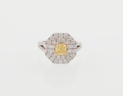 Natural Fancy Yellow Diamant Ring 1,05 ct - Diamonds only