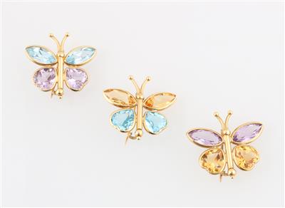 3 Broschen Schmetterlinge - Goldrichtige Weihnachtsgeschenke