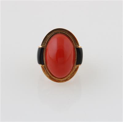 Korallen Onyx Ring - Gioielli