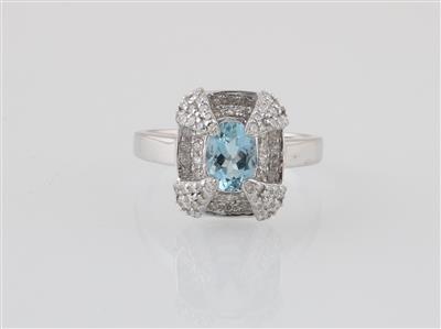 Brillant Aquamarin Ring - Klenoty