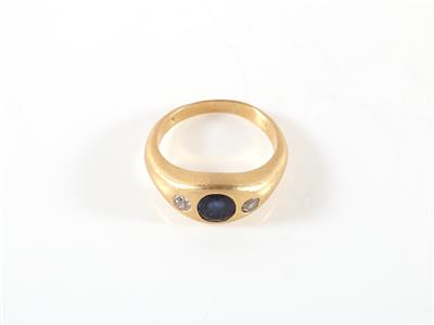 Diamant Saphir Allianzring zus. ca. 0,95 ct - Jewellery