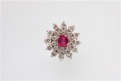 Brillant Rubin Ring zus. ca. 2,10 ct - Schmuck