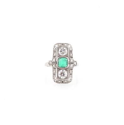 Diamant-Smaragd-Ring - Schmuck