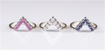 Brillant Farbstein Ringset - Jewellery