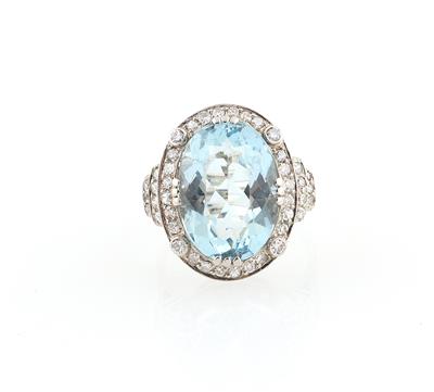 Aquamarin Diamant Damenring - Schmuck