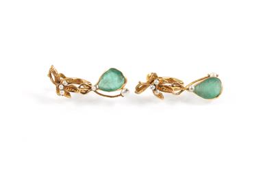 Smaragd Kulturperlenohrringgehänge - Jewellery
