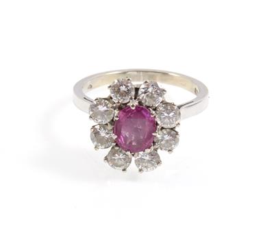 Ring mit unbehandelten pinkfarbenden Saphir 1,54 ct - Jewellery