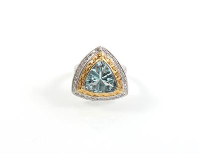 Brillant Aquamarinring - Schmuck Onlineauktion