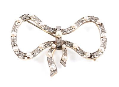 Diamant Kulturperlenbrosche Masche - Jewellery