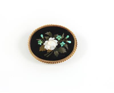 Pietra Dura Blütenbrosche - Jewellery