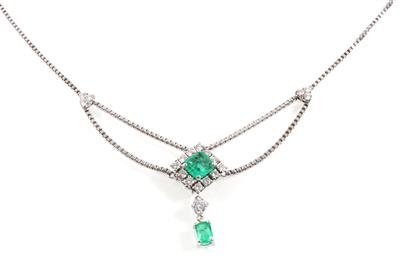 Brillant Smaragdcollier - Schmuck Onlineauktion