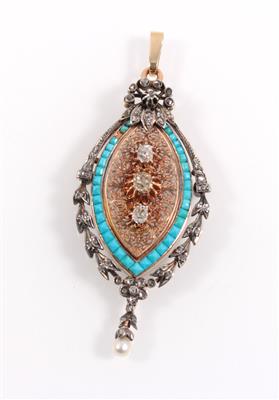 Altschliffdiamant Türkisanhänger - Jewellery